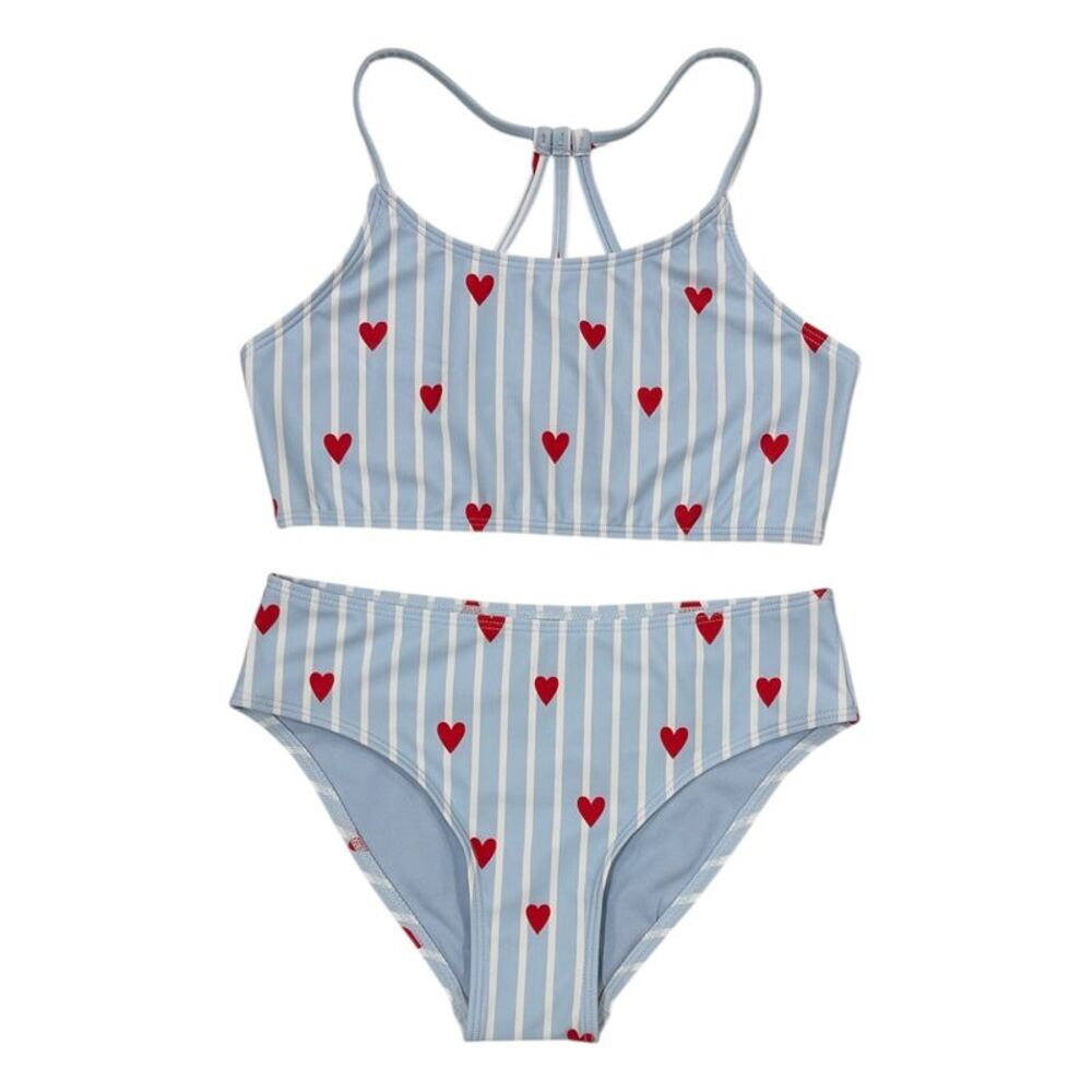 Member’s Mark Girls Fully Lined 2 Piece Moderate Coverage Swimsuit - Hearts